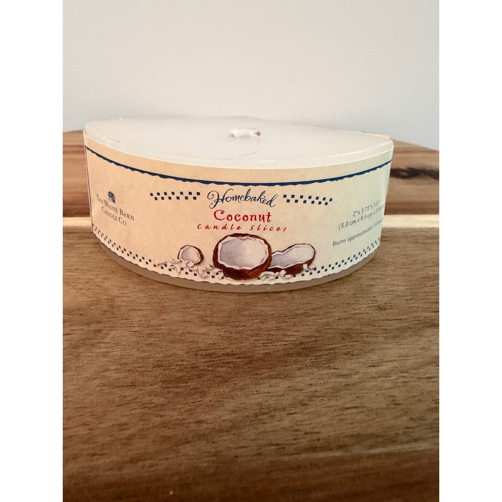 The White Barn Candle Co Homebaked Coconut Candle Slice Discontinued RARE NEW